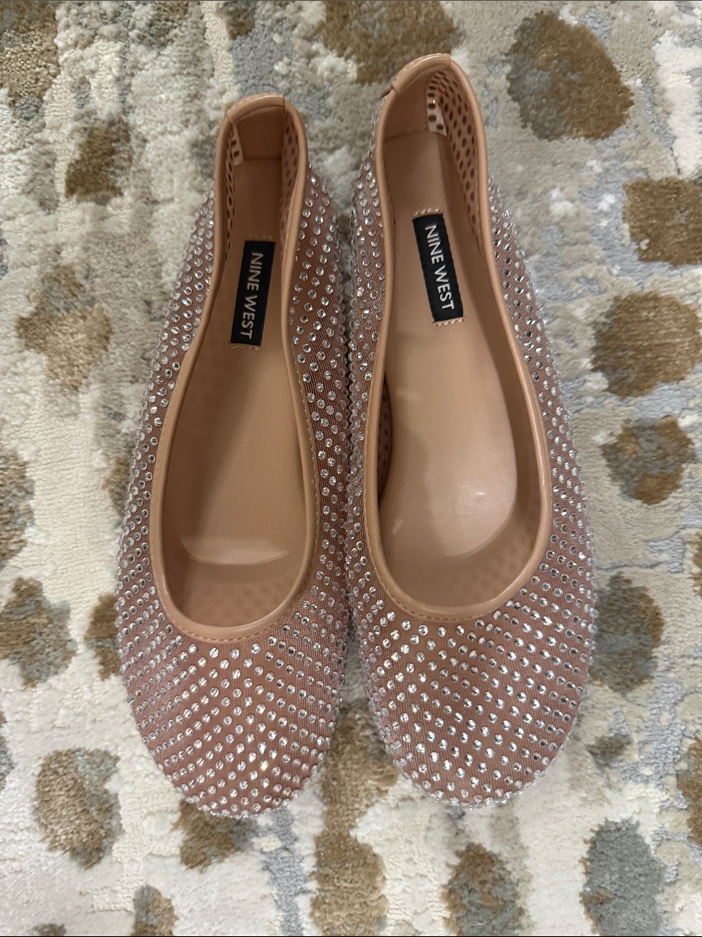 Nine West Women's Blush Rhinestone Ballet Flats